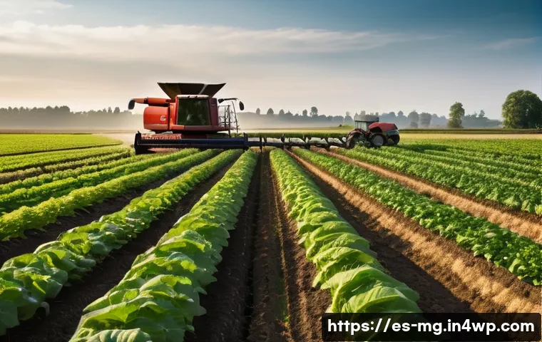 음식과 권력의 관계 - **Prompt:** A dynamic split image showcasing the stark contrast between large-scale industrial agric...